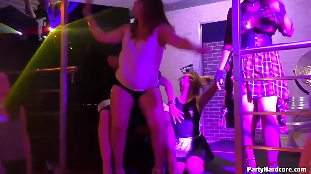 Handsome man is working as a dancer in the night club and often having sex with chicks