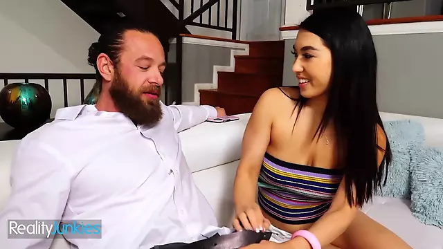 Charming Teen Mina Moon Finds The Opportunity To Try Her Mom's BF's Big Dick