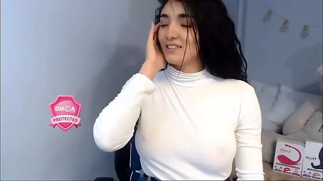 Cute Latina Teen Flashes Big Tits In Front Of Webcam