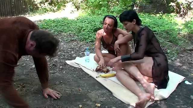 Hanna and her friend Jacky have a lesbian picnic in the forest.