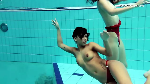 Nina Markova And Zlata Oduvanchik Swimming Naked In The Pool