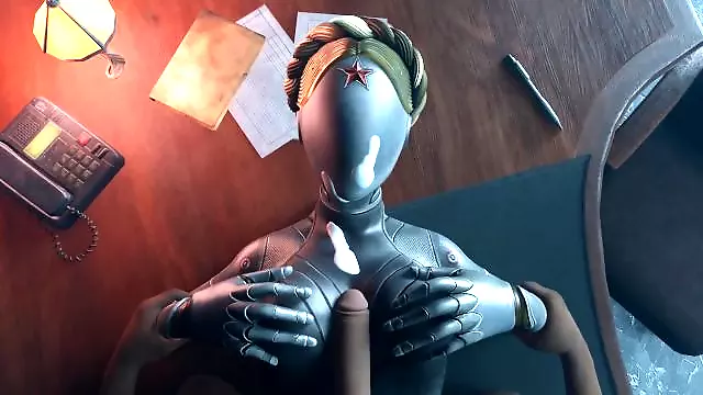 Atomic Heart Black guy tits fuck Robot Girl Big Boobs Cum on the face Titjob Animation Game