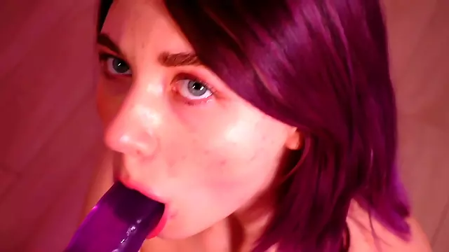 Purple Hair Vixen Give You A Deepthroat Joi And Calling You Daddy