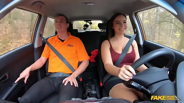 Soffie Lees Driving Lesson Ends Up With A Cock In Her Pussy With Ricky Rascal And Sofia Lee