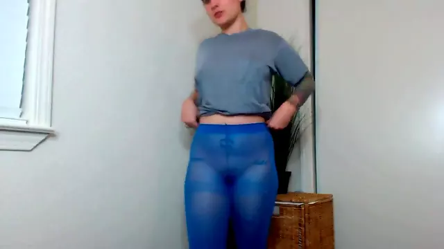 joi blue tights topless