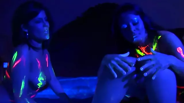 Three amazingly hot lesbians enjoy a psychedelic group sex
