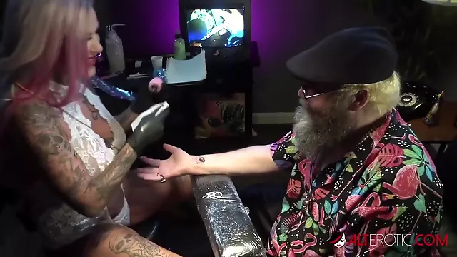 Tattoos Ivan Then Masturbates With Evilyn Ink