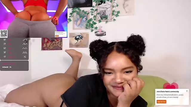 Ebony curvy babes lesbian porn show