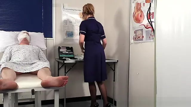 Fetish Nurse Watches Guy
