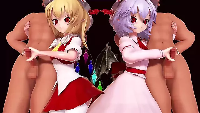 3d hentai, touhou remilia scarlet 3d, animated 3d furry