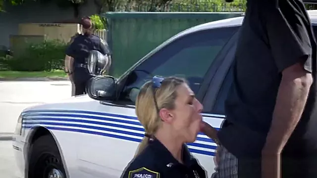 Naughty bike rider is apprehended by cock hungry milfs cop