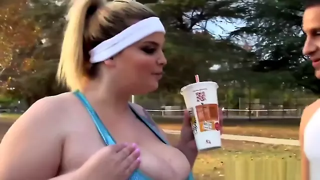 Fat Chick Sashaa Juggs Takes Stiff Cock For Cash