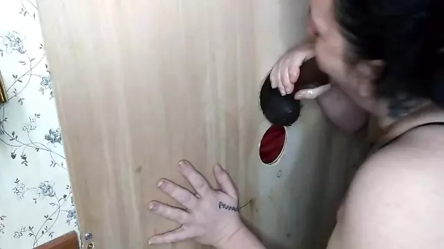 Surprise at the Glory hole facial shot