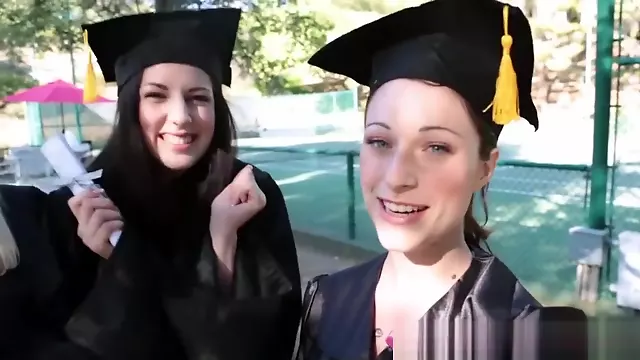 Graduation Day Gratification For Hot Lesbo Girly Pals