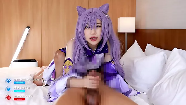 Japanese Cosplayer Gives A Guy A Handjob With Facesitting