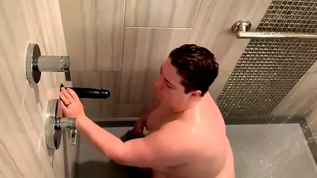 Chubby bbc, chubby shower, bathroom bbw