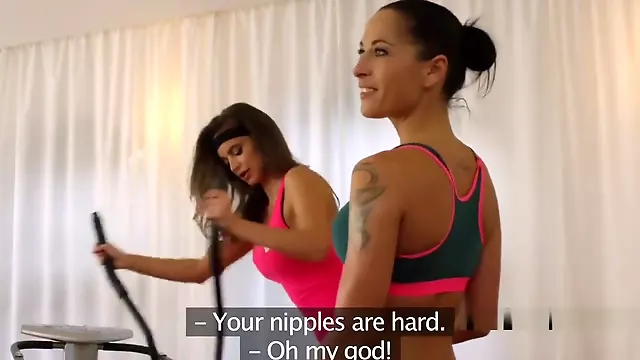 Lesbians Fitness Instructor With Two Babes