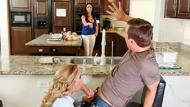 Cherie Deville and Ariella Ferrera are enjoying this guy's big cock