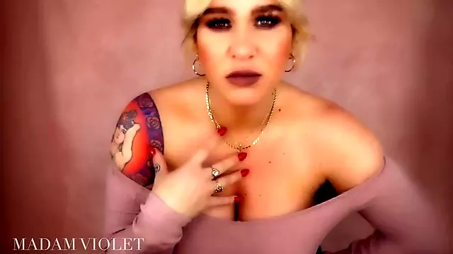 Busty Tattooed Madam Violet - solo JOI POV