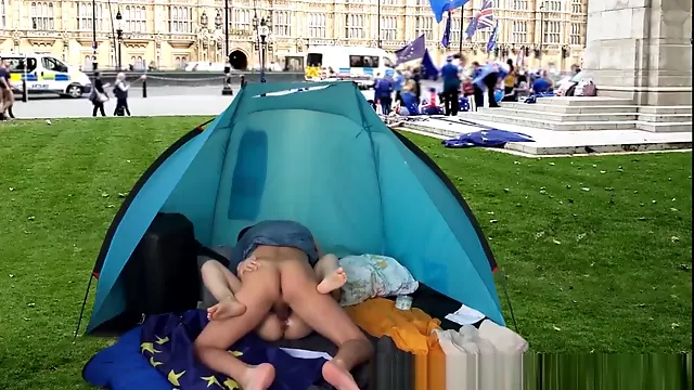 BREXIT - English teen fucked in front of the British Parliament