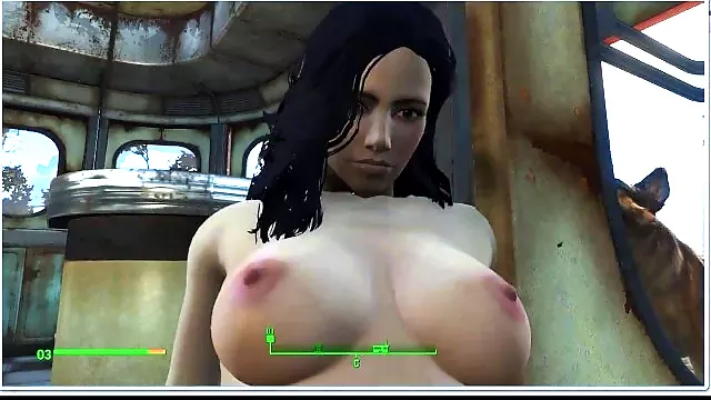 Lesbian sex with Trudy, the owner of the cafe  Fallout 4, Porno Game 3d