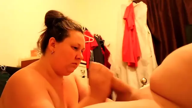 Bbw ssbbw Emma suking and geting mouth fuked to cum over body and tits