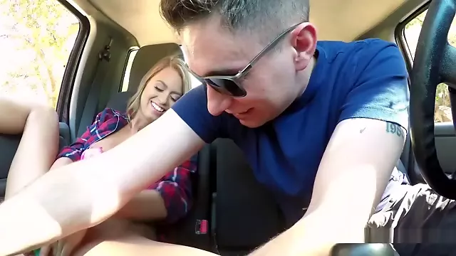 Teen Hitchhiker Masturbates In Car In Public