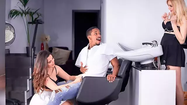 Ariana Van X and Paola Hard, Horny Hairdressers Enjoy Interracial Threesome