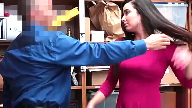 Busty thief used by a policeman after he busted her